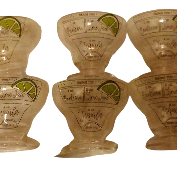 Mudpie 6-NWT Footed Stemless Margarita Recipe Clear Glass 4" Tall x 5" Diameter. - Picture 10 of 10